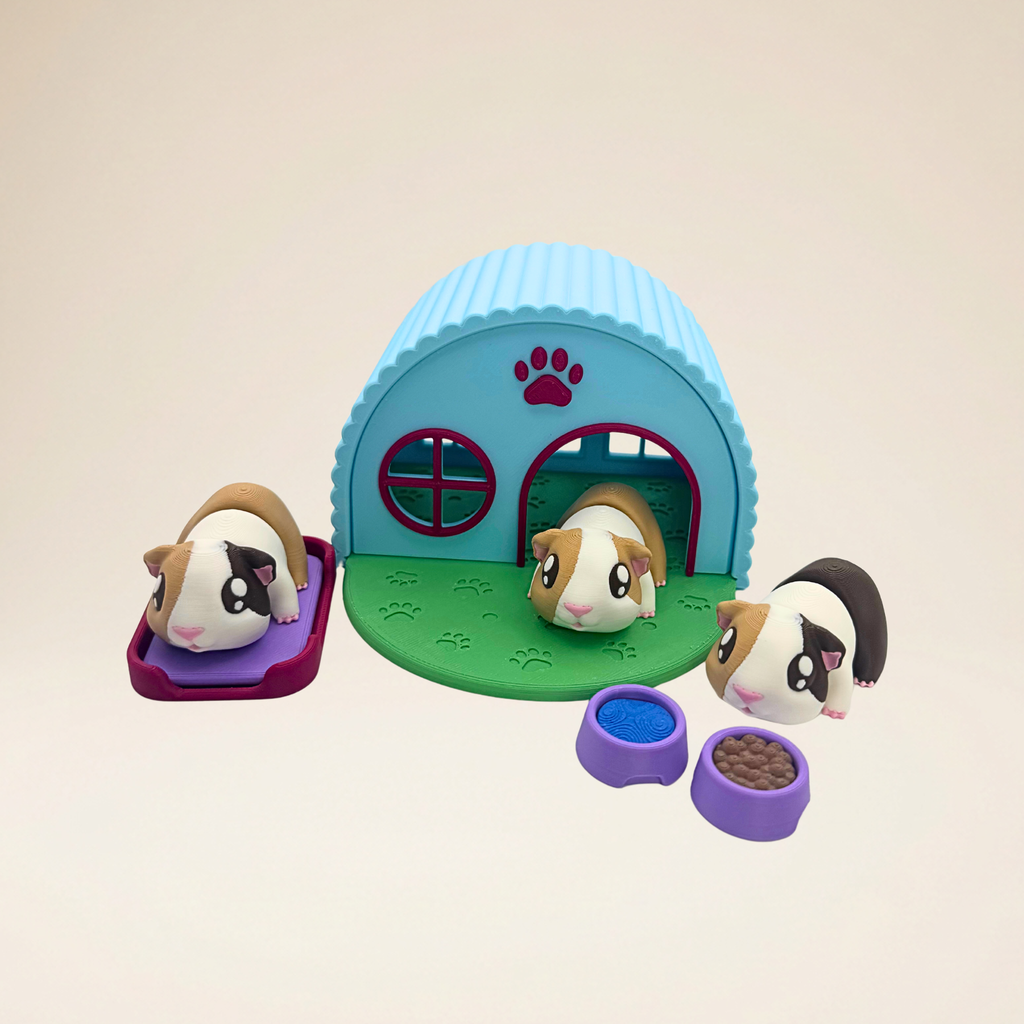 Mini Guinea Pig Habitat Playset (9-Piece Interactive Set)