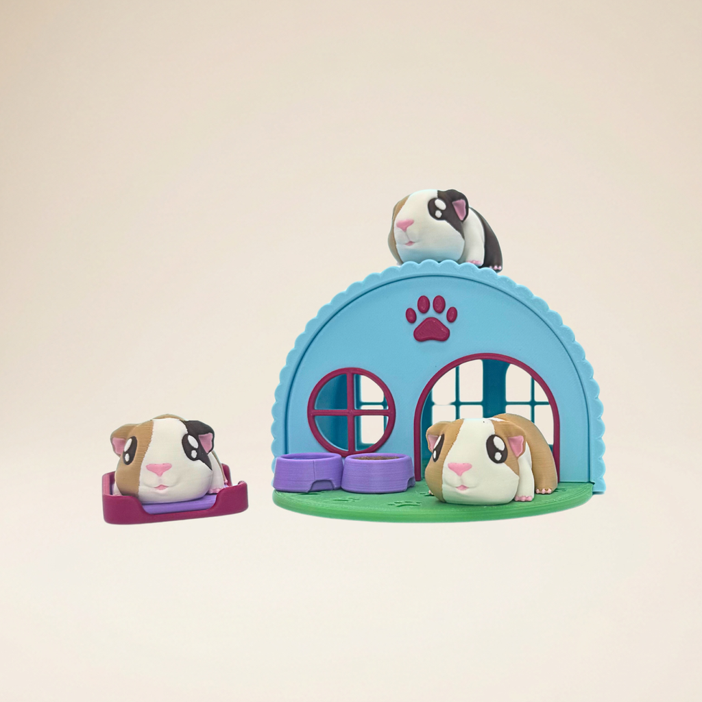 Mini Guinea Pig Habitat Playset (9-Piece Interactive Set)
