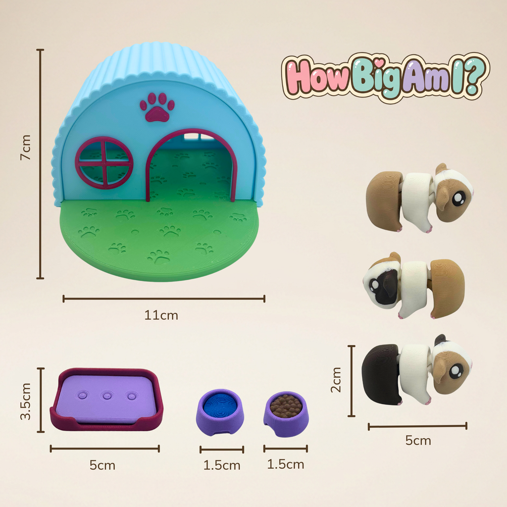 Mini Guinea Pig Habitat Playset (9-Piece Interactive Set)