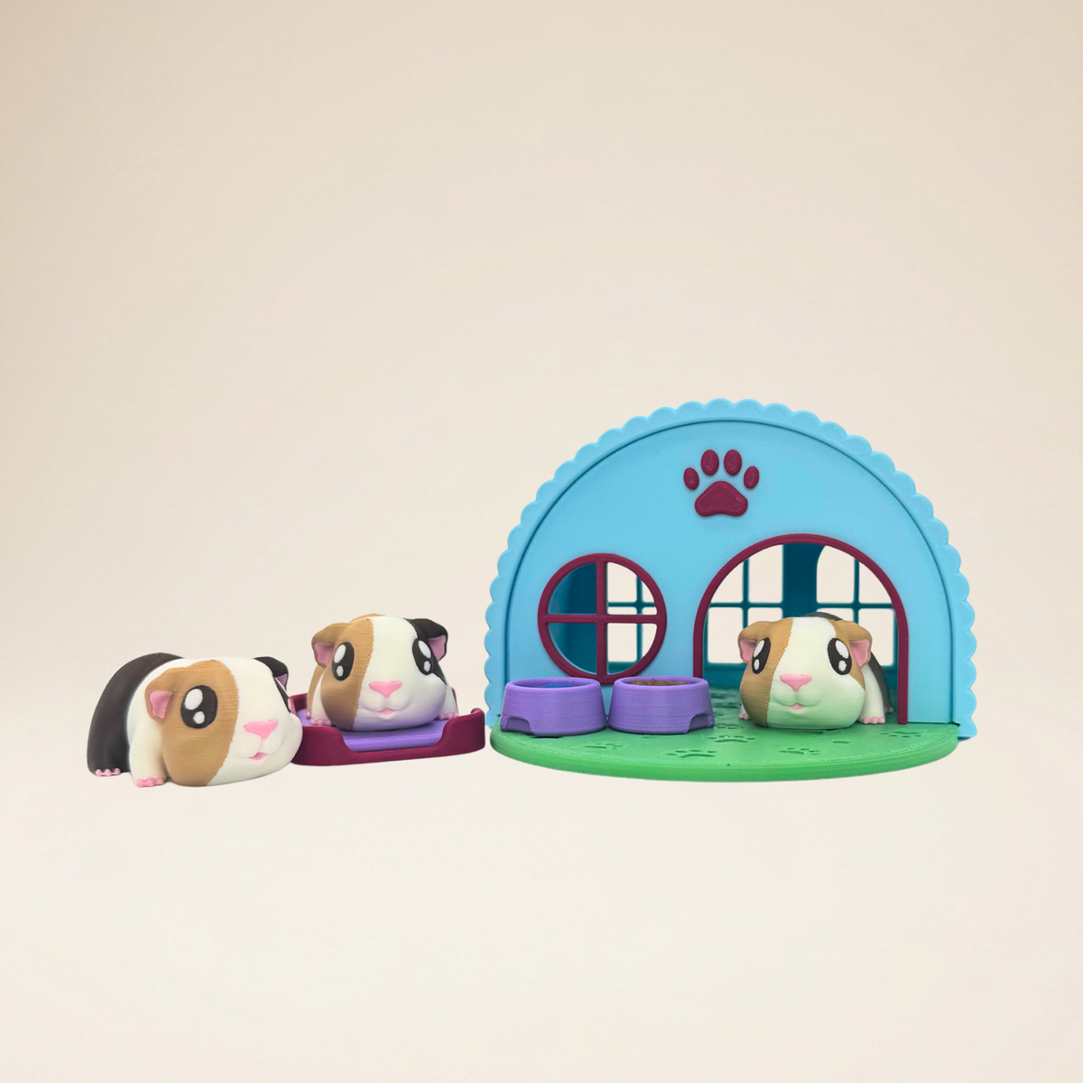 Mini Guinea Pig Habitat Playset (9-Piece Interactive Set)