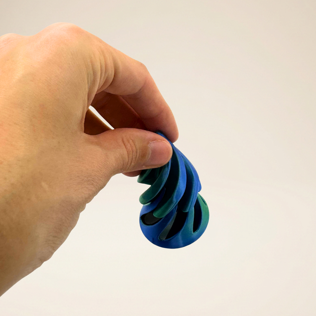 3-Piece Sensory Fidget Set - Blue – Slime Cube, Gyro Ring & Spiral Cone