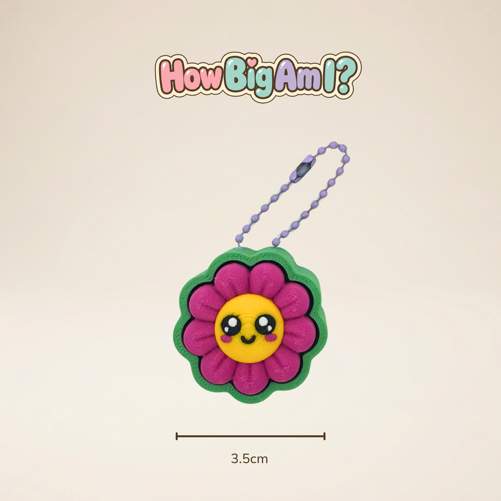Flower Clicker Keychain – 3D Printed Kawaii Fidget Bag Charm