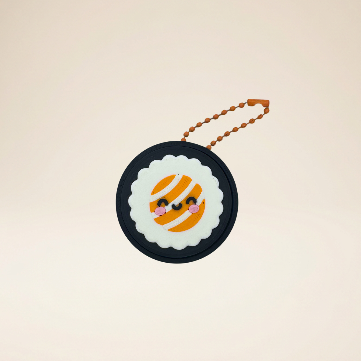 Sushi Roll Clicker Keychain – 3D Printed Kawaii Fidget Bag Charm