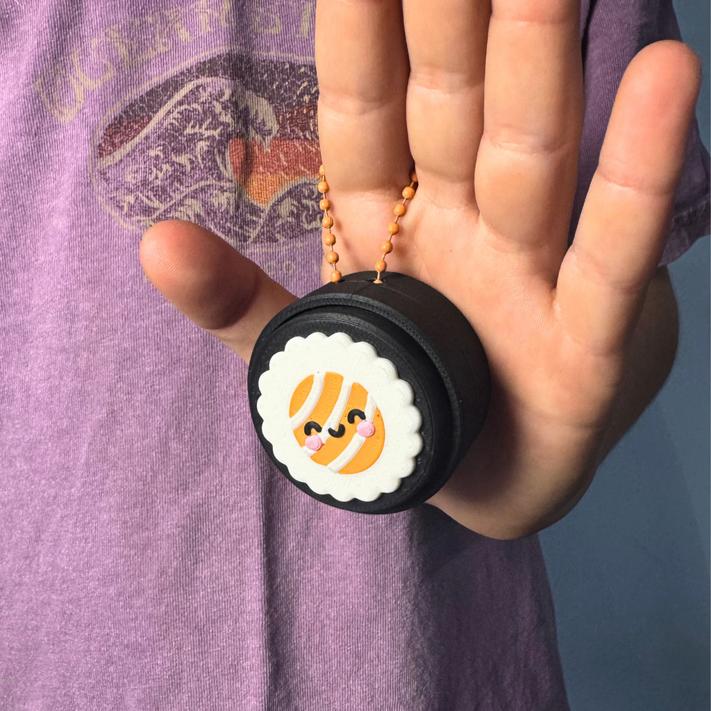 Sushi Roll Clicker Keychain – 3D Printed Kawaii Fidget Bag Charm