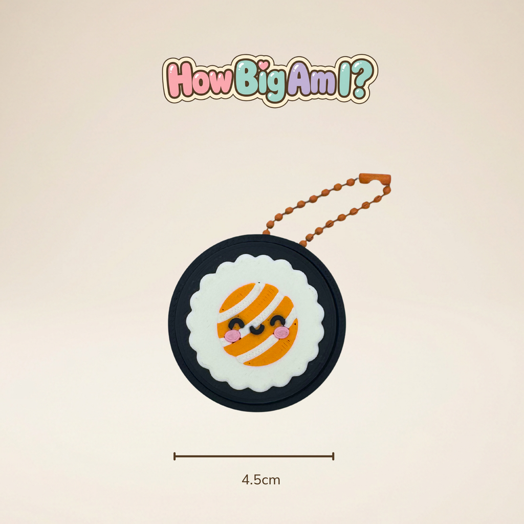 Sushi Roll Clicker Keychain – 3D Printed Kawaii Fidget Bag Charm